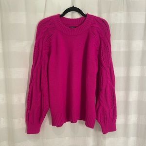WhoWhatWear Pink Cable knit Sweater